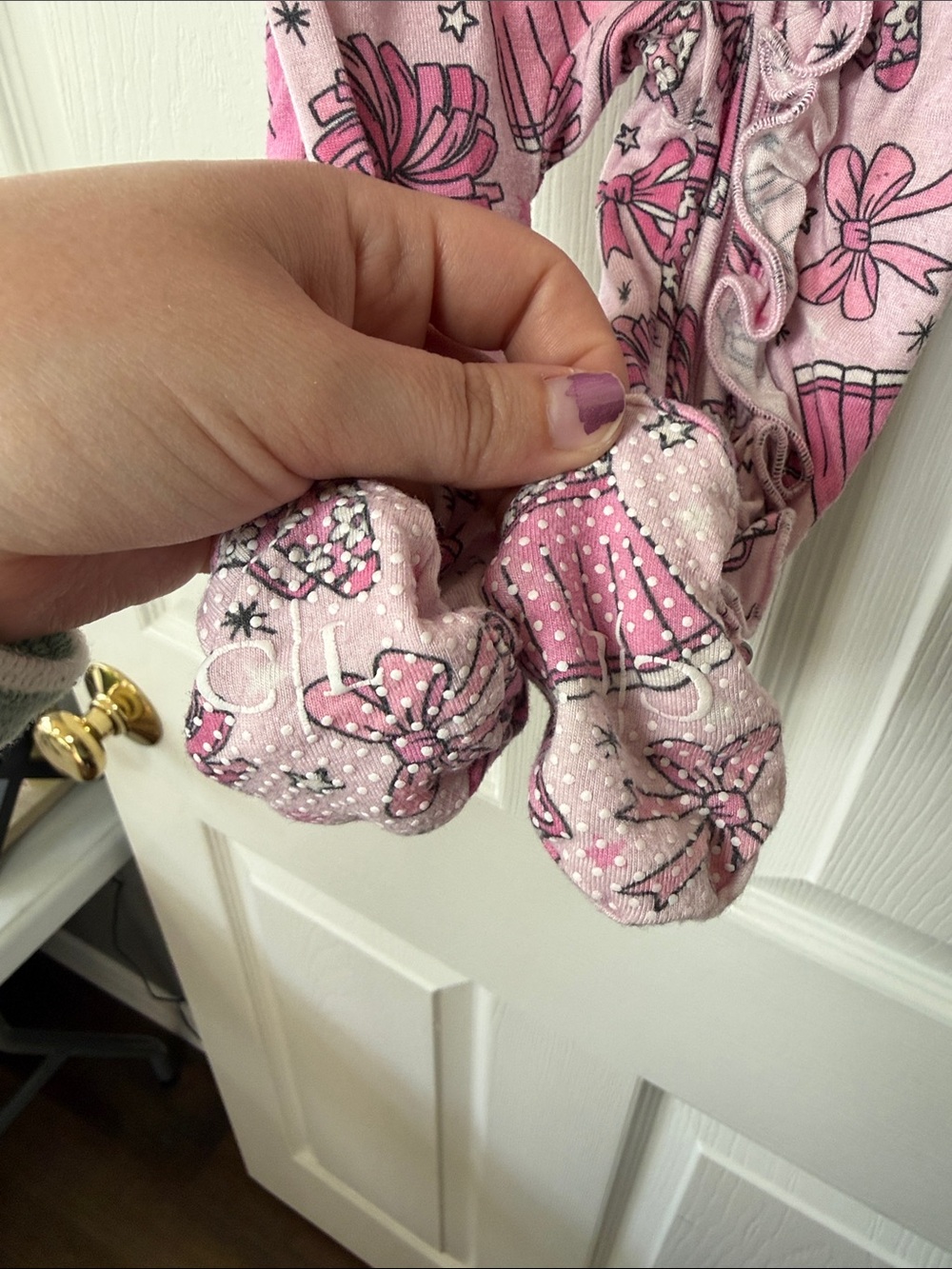 Caden Lane Pink Cheer Ruffle Double Zip Footie - Picture 6 of 10